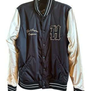 Hollister Men’s Varsity Los Angeles Bomber Jacket Size Medium Panther On‎ Back